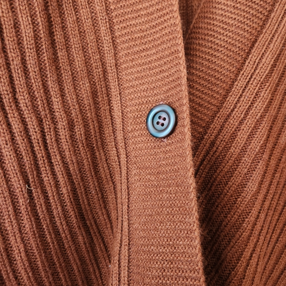 Uniqlo Rust Orange Knit Two Way Stole  Poncho - Picture 4 of 5
